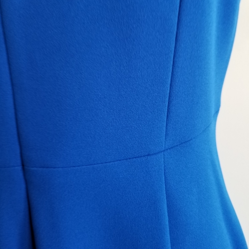 🆕️⬇️Calvin Klein Capri Blue V-neck Tie Sheath Dress - Picture 9 of 13